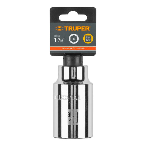 Dado largo de 1-7/16', 6 puntas, cuadro 3/4', Truper | D-3446-HL | 13890