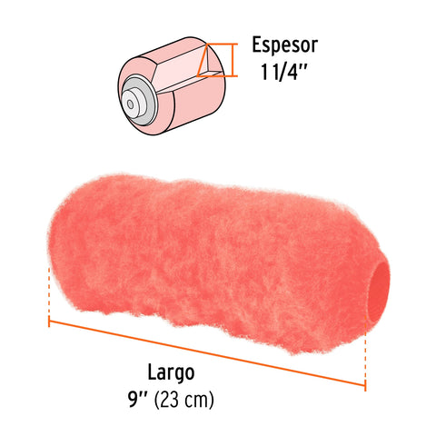 Felpa para rodillo 9x1-1/4' superficies extrarrugosas TRUPER | R-ROPI-930 | 13891