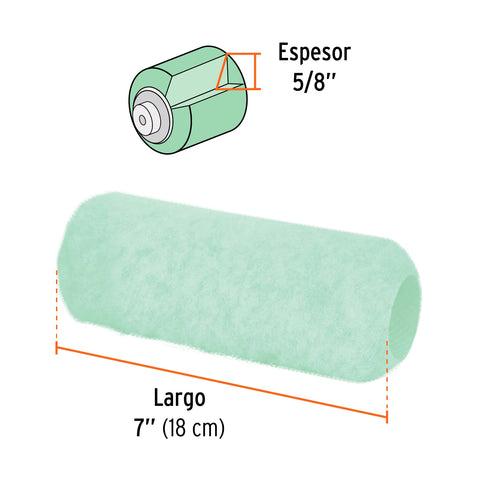 Felpa para rodillo 7'x5/8' superficies poco rugosas, TRUPER | R-ROPI-715 | 13892