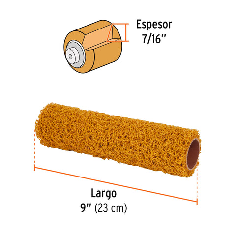 Rodillo para pintar 9' x 7/16' de PVC, acabados texturizados | ROPI-911T | 13895