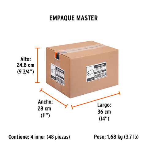 Bolsa c/1 felpa para mini rodillo poliéster 4'x3/4', TRUPER | R-ROPI-420P | 13897