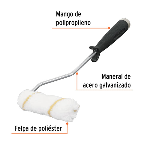 Mini rodillo para pintar 4' x 3/8' de poliéster, Truper | ROPI-420N | 13905