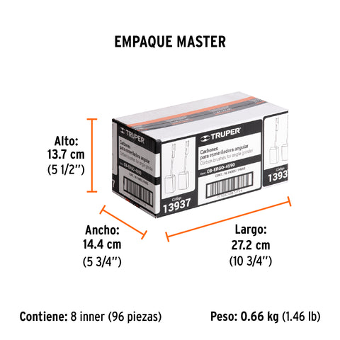 Bolsa con 2 carbones de repuesto para ERGO-4590, TRUPER | CB-ERGO-4590 | 13937