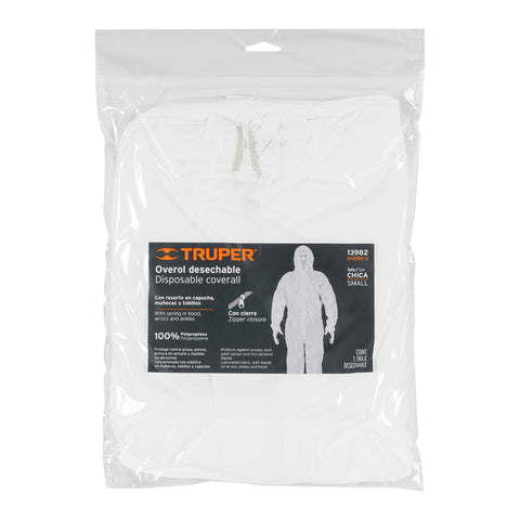 Overol desechable, talla CH, Truper | OVERD-S | 13982