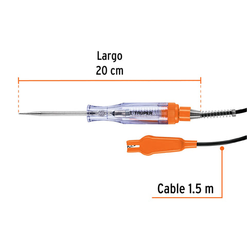 Probador de circuitos de corriente directa 20 cm, c/caimán | PROCO-20X | 13985