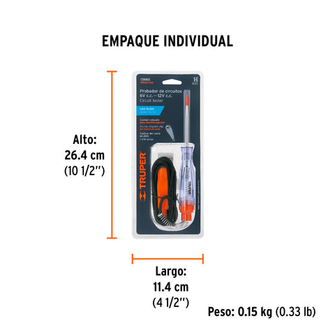 Probador de circuitos de corriente directa 20 cm, c/caimán | PROCO-20X | 13985