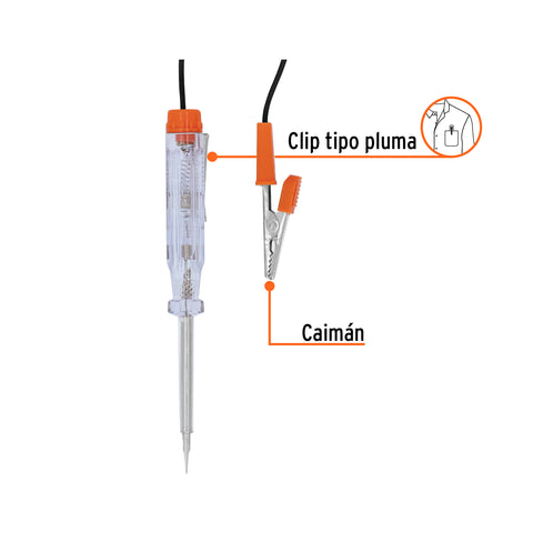 Probador de circuitos de corriente directa 14 cm c/caimán | PROCO-14X | 13987