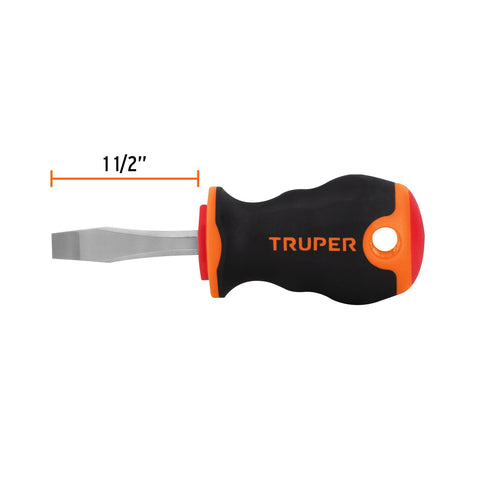 Desarmador plano 1/4' x 1-1/2' mango Comfort Grip, Truper | DR-1/4X1-1/2B | 14003