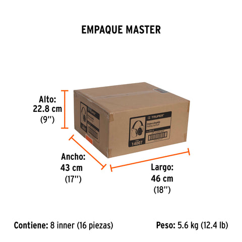 Orejera plegable, ajustable, Truper | OAJ-X | 14007