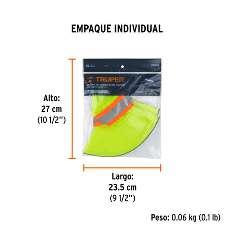 Sombrero verde alta visibilidad con reflejante, Truper | SR-600V | 14010