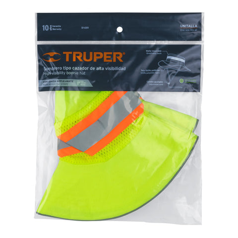 Sombrero verde alta visibilidad con reflejante, Truper | SR-600V | 14010