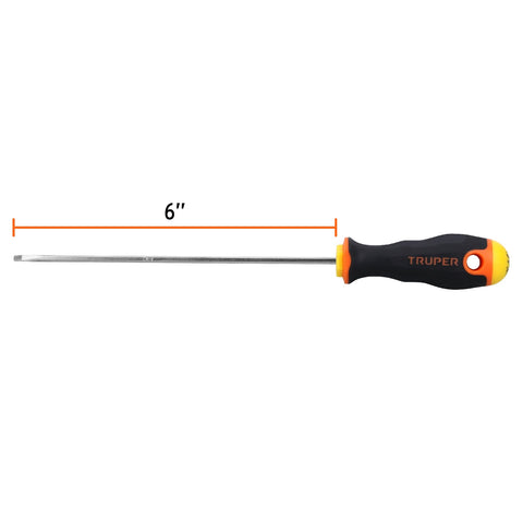 Desarmador cabinet 1/8' x 6' mango Comfort Grip, Truper | DG-1/8X6B | 14025