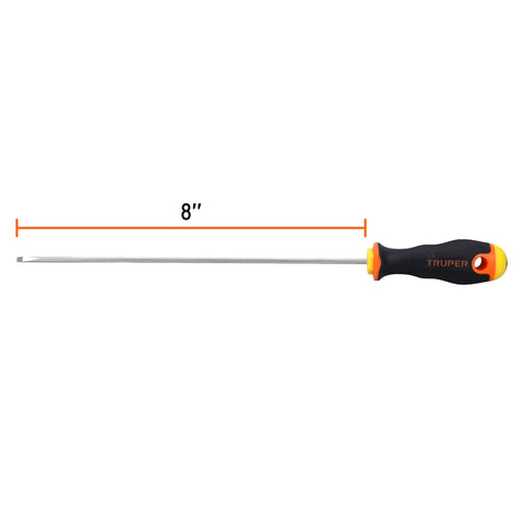 Desarmador cabinet 1/8' x 8' mango Comfort Grip, Truper | DG-1/8X8B | 14027