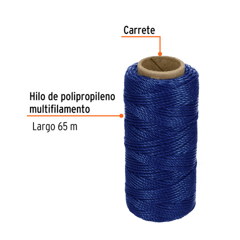 Carrete con 65 m de hilo para albañil azul, Truper | HIL-65Z | 14048