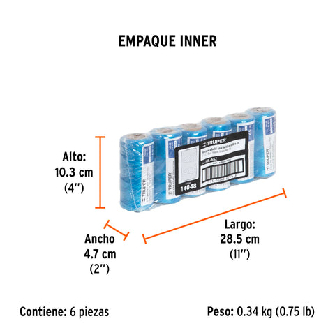 Carrete con 65 m de hilo para albañil azul, Truper | HIL-65Z | 14048
