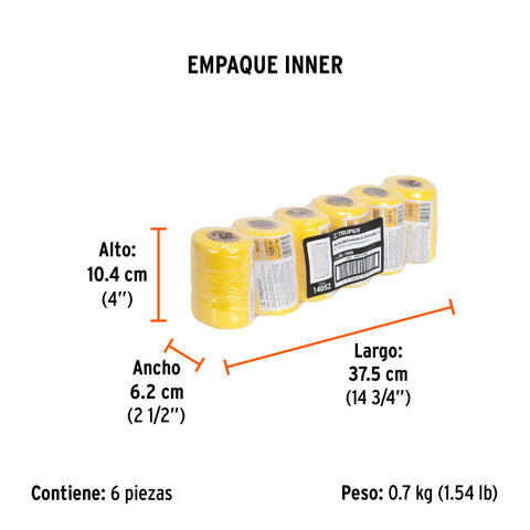 Carrete con 165 m de hilo para albañil amarillo, Truper | HIL-165A | 14052