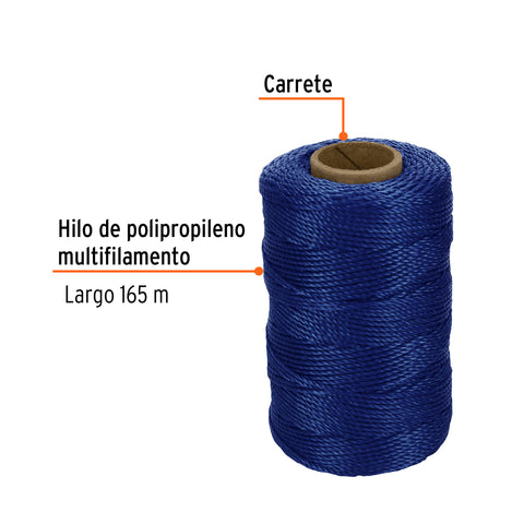 Carrete con 165 m de hilo para albañil azul, Truper | HIL-165Z | 14057