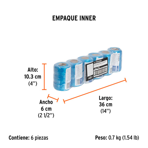 Carrete con 165 m de hilo para albañil azul, Truper | HIL-165Z | 14057