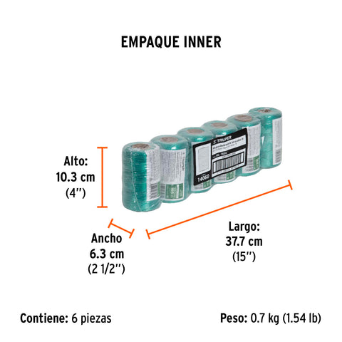 Carrete con 165 m de hilo para albañil verde, Truper | HIL-165V | 14060