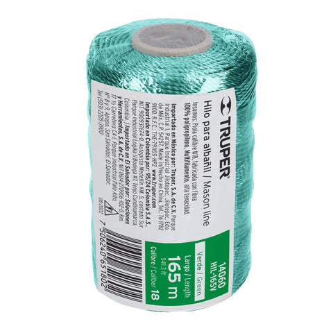Carrete con 165 m de hilo para albañil verde, Truper | HIL-165V | 14060