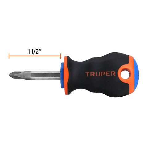 Desarmador de cruz 1/4' x 1-1/2' mango Comfort Grip, Truper | DP-1/4X1-1/2B | 14073