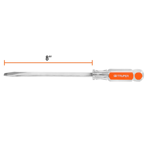 Desarmador plano 3/8 x 8' barra cuadrada mango acetato | DC-3/8X8 | 14110