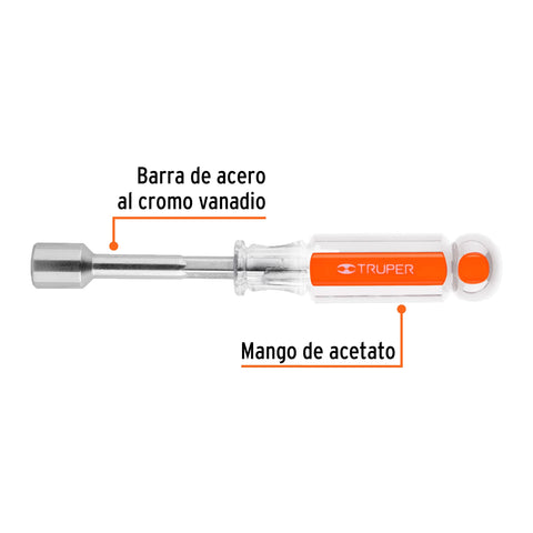 Desarmador de caja 1/2' mango de acetato, Truper | DJ-1/2 | 14134