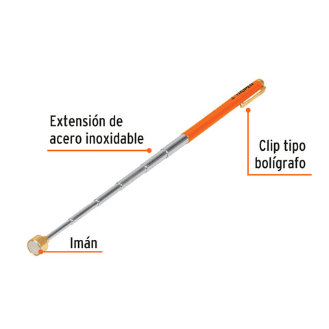 Imán extensible de acero inoxidable, 1.5 kg, Truper | PICK-UP | 14140