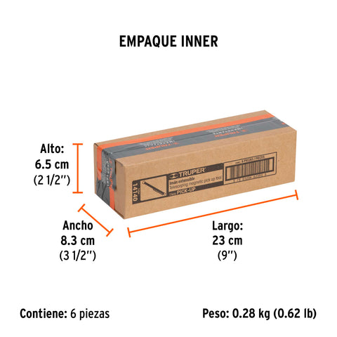 Imán extensible de acero inoxidable, 1.5 kg, Truper | PICK-UP | 14140
