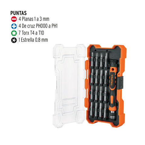 Desarmador de precisión con 16 puntas intercambiables | JOY-17 | 14159