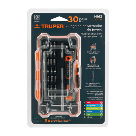 Desarmador de precisión con 30 puntas y extensión, Truper | JOY-32 | 14162