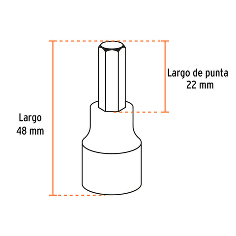 Juego de 7 dados cuadro 3/8' punta hexagonal mm, Truper | JPH-3/8X7M | 14170