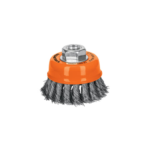 Carda copa 3' alambre trenzado fino, eje 5/8'-11, Truper | CT-608 | 14186
