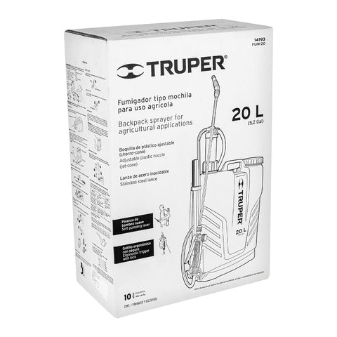 Fumigador de 20 L manual de mochila, Truper | FUM-20 | 14193