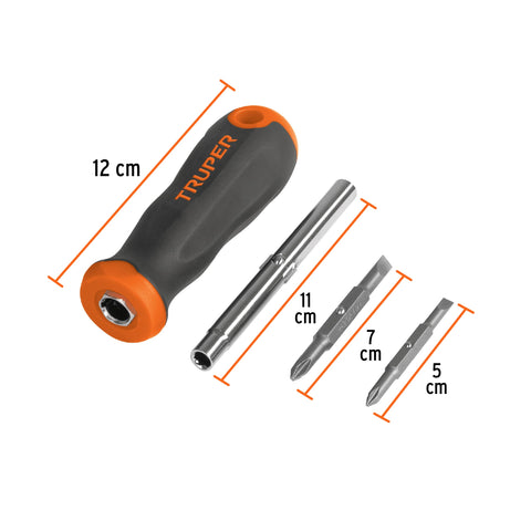 Desarmador 2 puntas dobles y barra con 2 cajas hexagonales | DT-4 | 14200