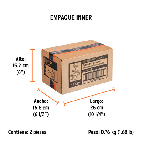 Faja lumbar, talla M, Truper | FAJA-M | 14237