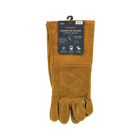 Guantes de carnaza, largos, unitalla, TRUPER | GU-525 | 14242