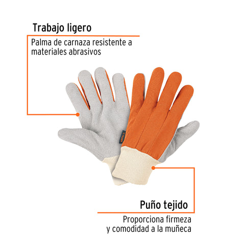 Guantes de carnaza y loneta, uso ligero, unitalla, TRUPER | GU-265 | 14244