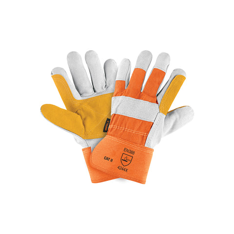Guantes de carnaza y loneta, con refuerzo, unitalla, TRUPER | GU-215 | 14246
