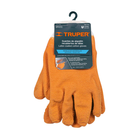 Guantes de algodón recubiertos de latex, unitalla, TRUPER | GU-435 | 14248