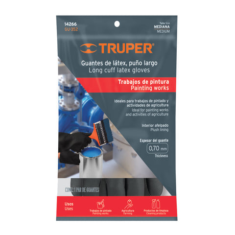 Guantes de látex para pintor, M, TRUPER | GU-352 | 14266