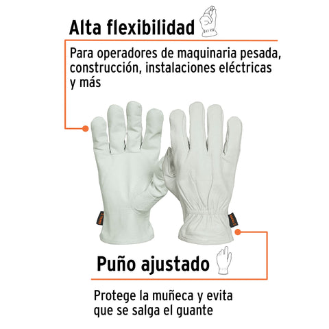 Guantes de piel de cabra, tipo operador, TRUPER | GU-725 | 14286