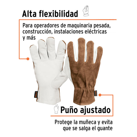 Guantes de piel de cabra con dorso de carnaza, TRUPER | GU-735 | 14288