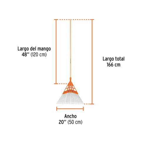 Escoba metal/plástico alto impacto, cabeza recta, 22 dientes | EMP-22 | 14332