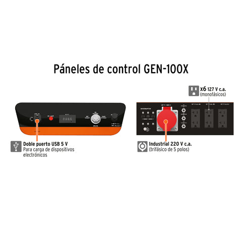 Generador portátil 10 kW motor a gasolina, TRUPER | GEN-100X | 14359