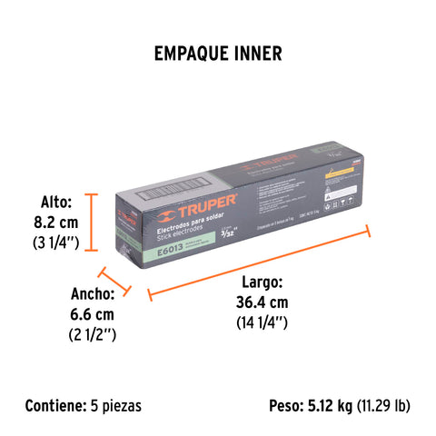 Bolsa con 1 kg de electrodos 6013 de 3/32', Truper | E6013-3 | 14360