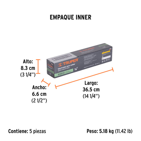 Bolsa con 1 kg de electrodos 6013 de 1/8', Truper | E6013-4 | 14361