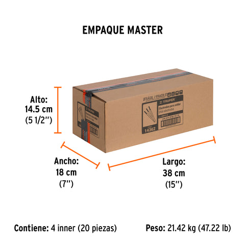 Bolsa con 1 kg de electrodos 6013 de 5/32', Truper | E6013-5 | 14362