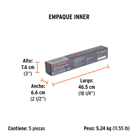 Bolsa con 1 kg de electrodos 7018 de 1/8', Truper | E7018-4 | 14363