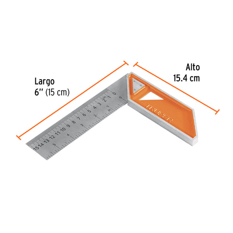Escuadra 6' para carpintero con mango 100% de aluminio | EC-6 | 14370